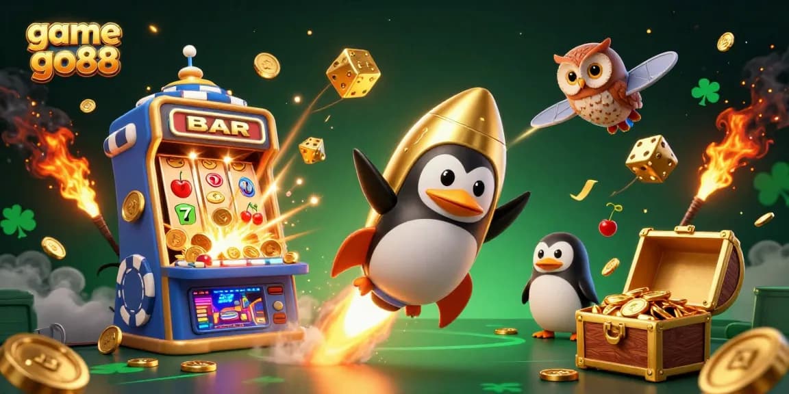 Spin and win with game go88 featuring vibrant casino elements, golden coins, and dynamic characters.