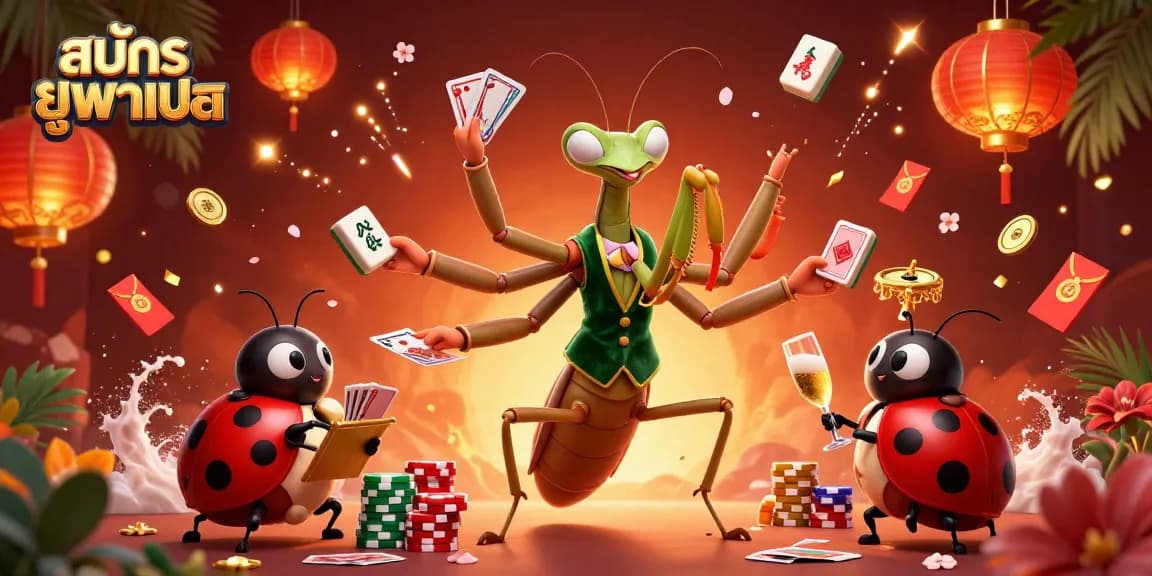 Join the excitement by สมัครยูฟ่าเบท in this vibrant 3D casino scene filled with engaging characters and game elements.