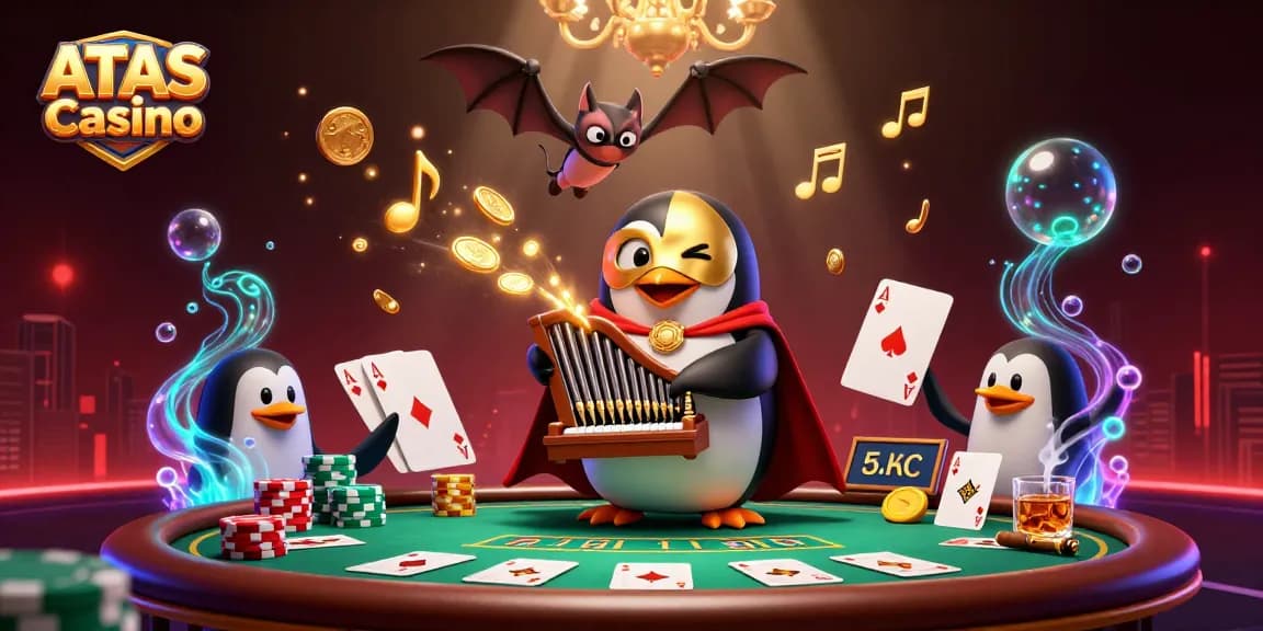 Experience thrilling action at ATAS Casino, where golden coins and poker excitement intertwine.