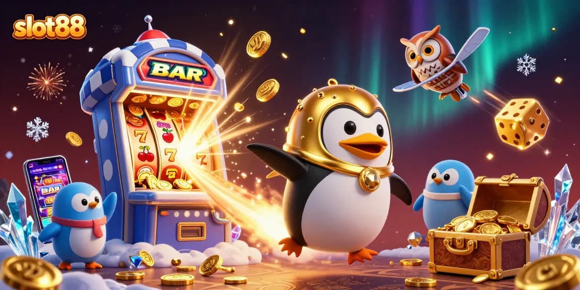 Menangkan jackpot slot88 dengan peluncuran roket penguin emas menjelajahi luar angkasa!
