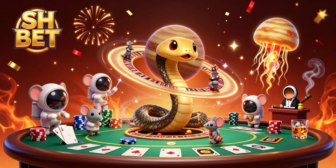 Engage in thrilling bets at SH BET as astronaut mice gamble on a roulette wheel of Saturn rings.