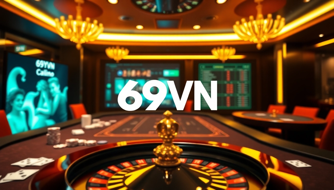Experience the thrill of winning at 69VN's vibrant gaming table surrounded by luxury.