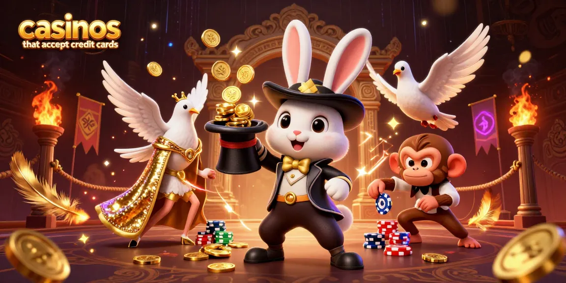 Engage in thrilling action at casinos that accept credit cards with a vibrant gaming illustration featuring characters and elements.