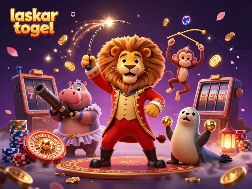 Experience the thrill of laskar togel with our vibrant 3D illustration featuring dynamic casino elements.