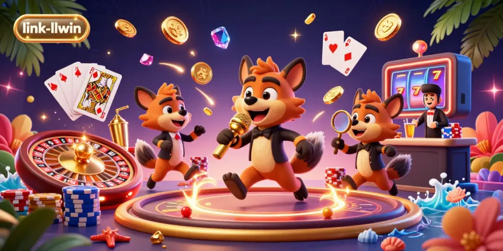 Engage in exciting themes at link-llwin, featuring vibrant casino hyenas with playful elements.
