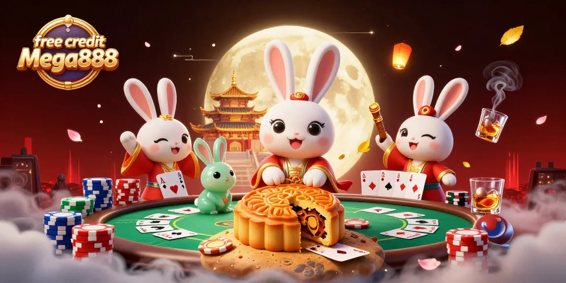 Engage in thrilling gameplay with free credit mega888 from a vibrant casino illustration.