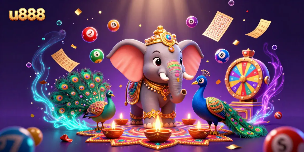 Experience thrilling gaming adventures with u888's dynamic casino scene featuring vibrant characters and lottery excitement.