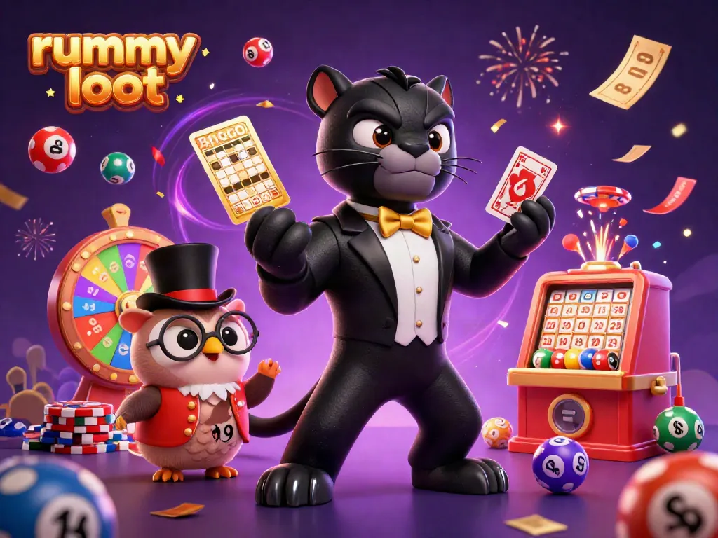 Play lively rummy loot with vibrant characters, colorful games, and exciting casino elements.