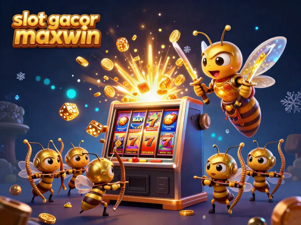 Slot gacor maxwin menunjukkan jackpot meledak dari mesin slot dalam ilustrasi 3D yang mengesankan.