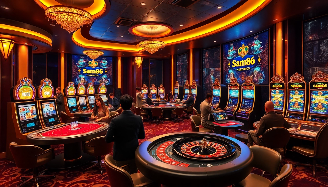 Experience the thrill of Sam86 with luxury casino gaming, featuring dynamic slot machines and engaging players.