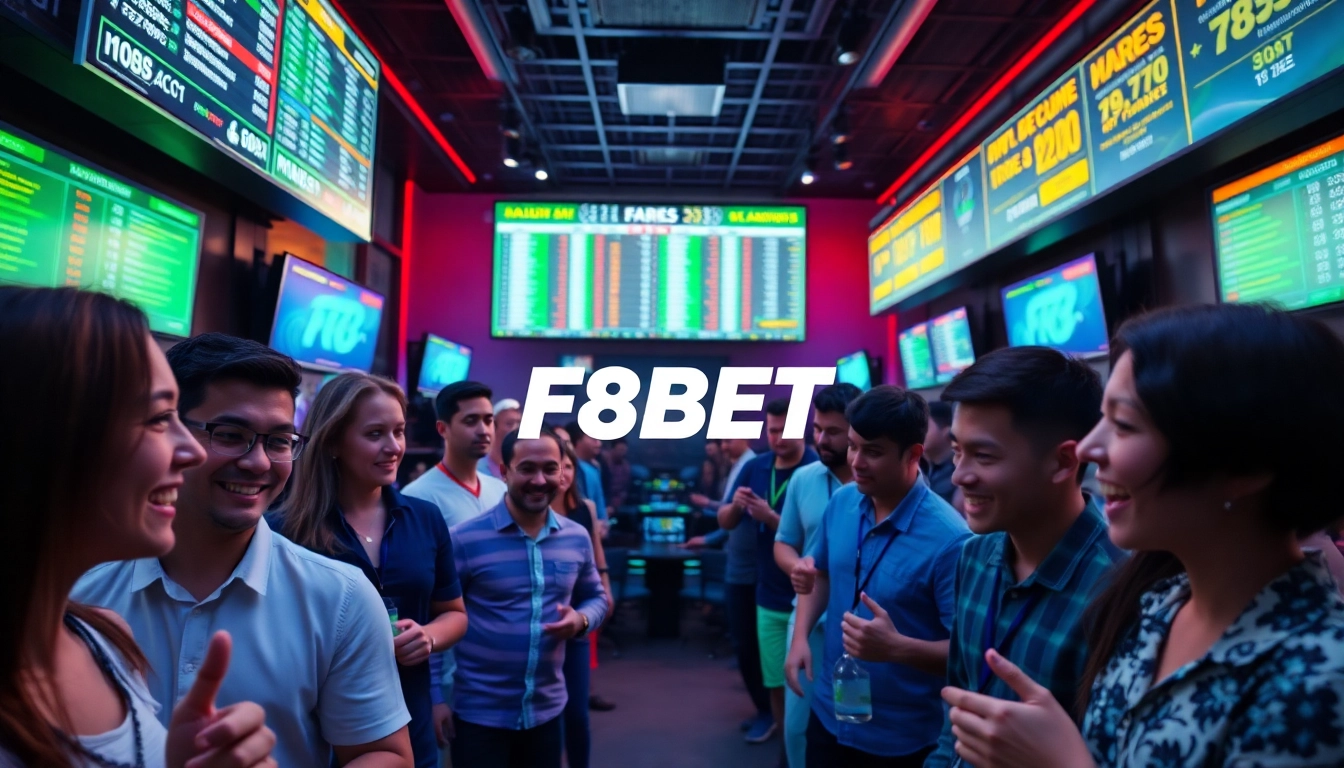 Engaging online betting scene featuring players enjoying https://f8bet.io/ with vibrant colors and digital displays.