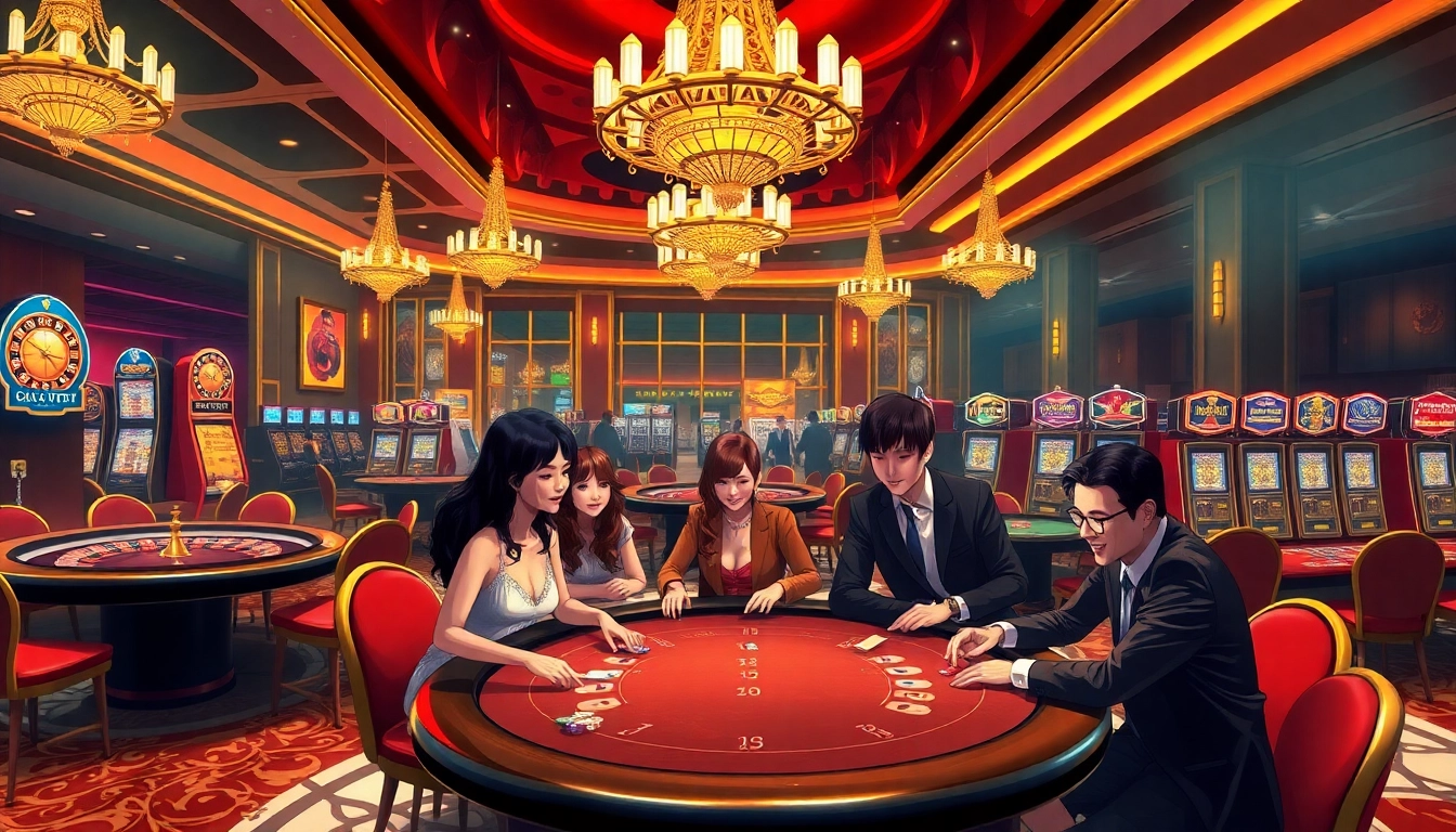 SODO CASINO features an exciting gaming floor with diverse players at elegant blackjack tables.